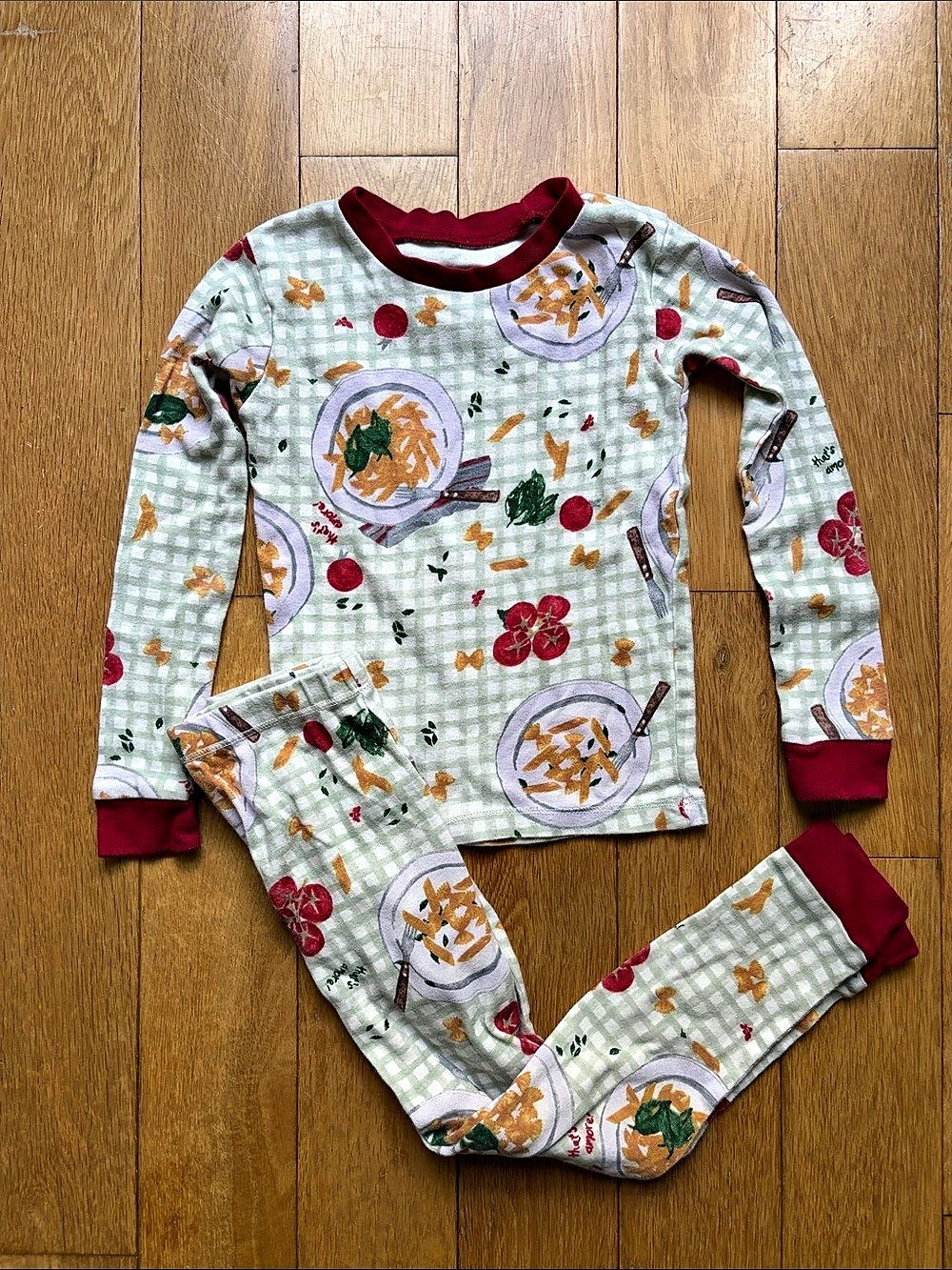 🍝Burt's Bees Baby Organic Cotton Long Sleeve Pasta Pajama Set🍝